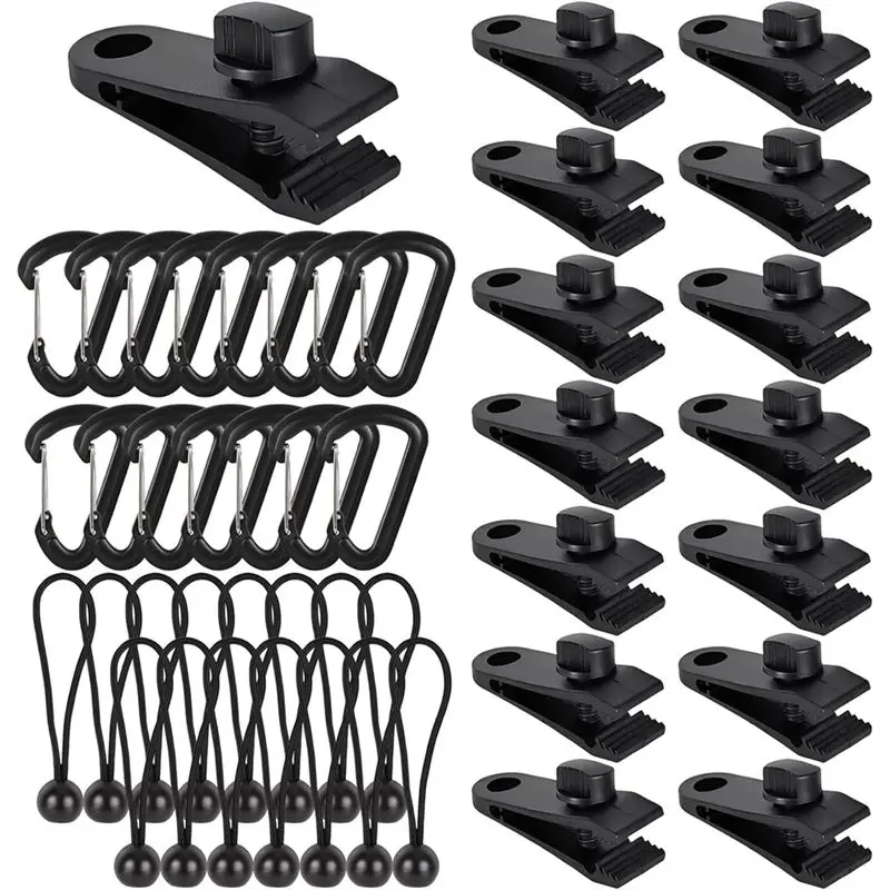 45Pcs Tarp Clips, Tarp Clips Heavy Duty, Tie Downs, Heavy Duty Lock Grip, For Camping Tents And Swimming Pool Covers Multi-Purpo