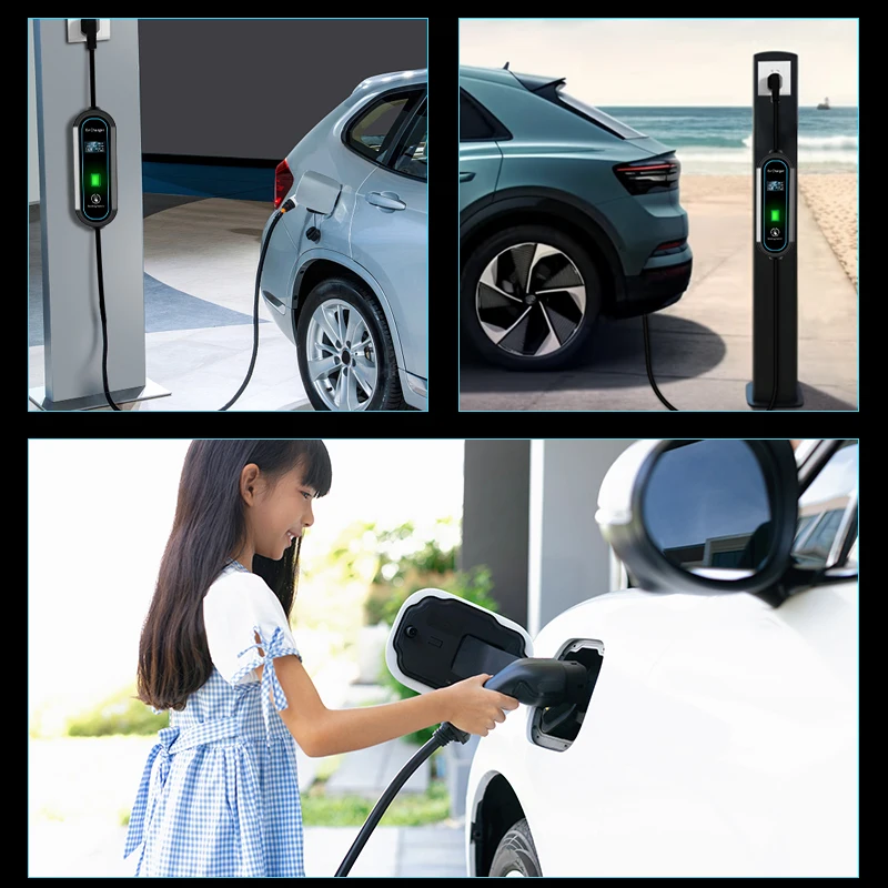 ACODO EV Portable Charger Type 2 IEC 62196 Charger BR Plug WallBox 7KW 8A 10A 13A 16A 32A Adjustable Current Car Fast Charger