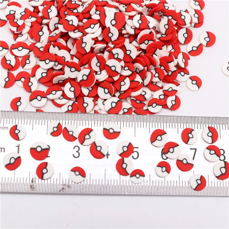 50g Red And White Ball  Polymer Clay Slices Sprinkles DIY Resin Shaker Jewelry Padico Clay Slime Filling Phone Nail Art Crafts