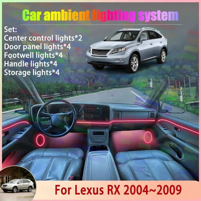 

Для Lexus RX XU30 Harrier 2004 ~ 2009 2005 2006 MK2/18 в 1 автомобильный атмосферный светильник RGB абажур ансамбль стример атмосферный набор