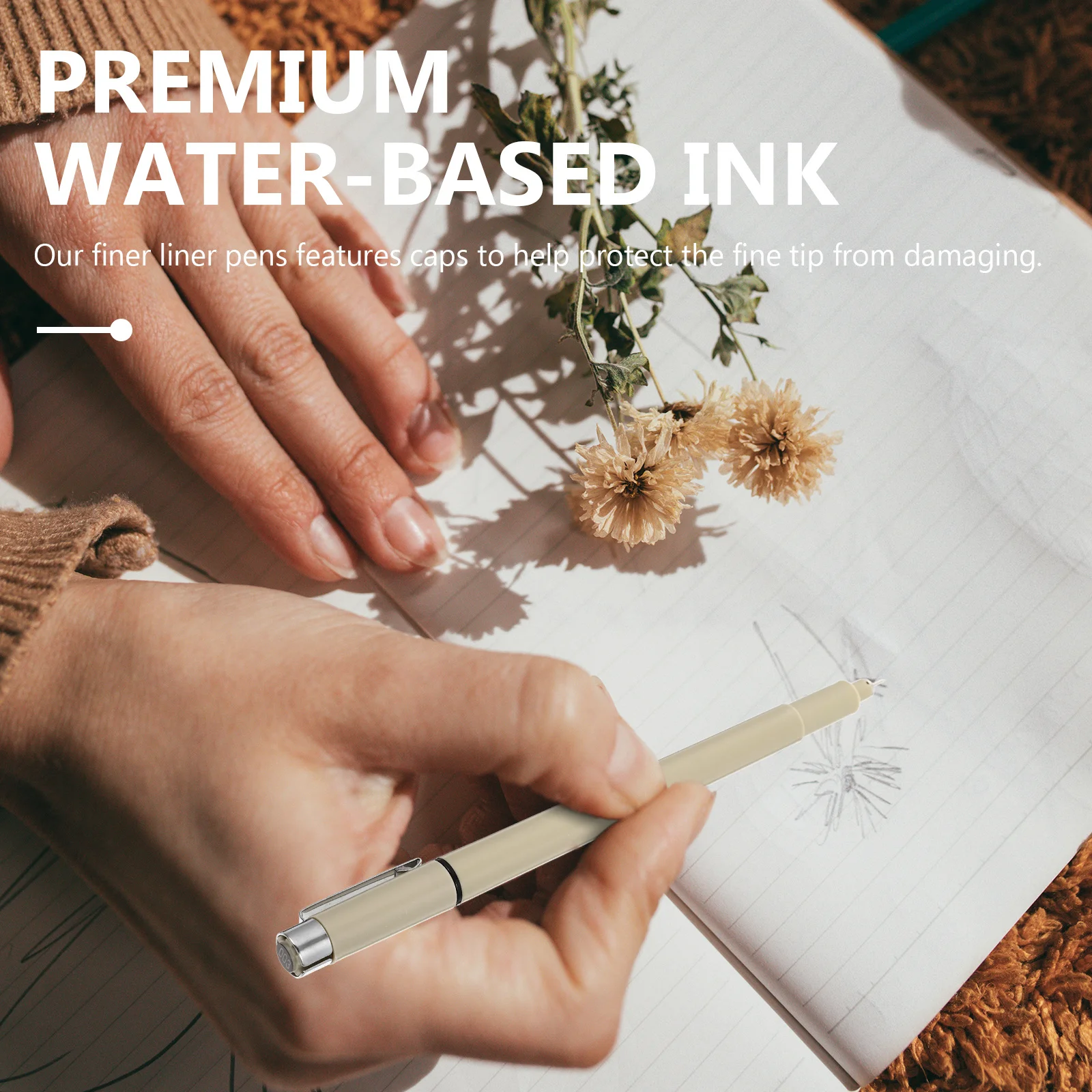 

3pcs Fine Point Pens For Art Drawing Hand Drawing Pen Set Premium Water-Based Ink Quick-Dry Minimal Ideal For