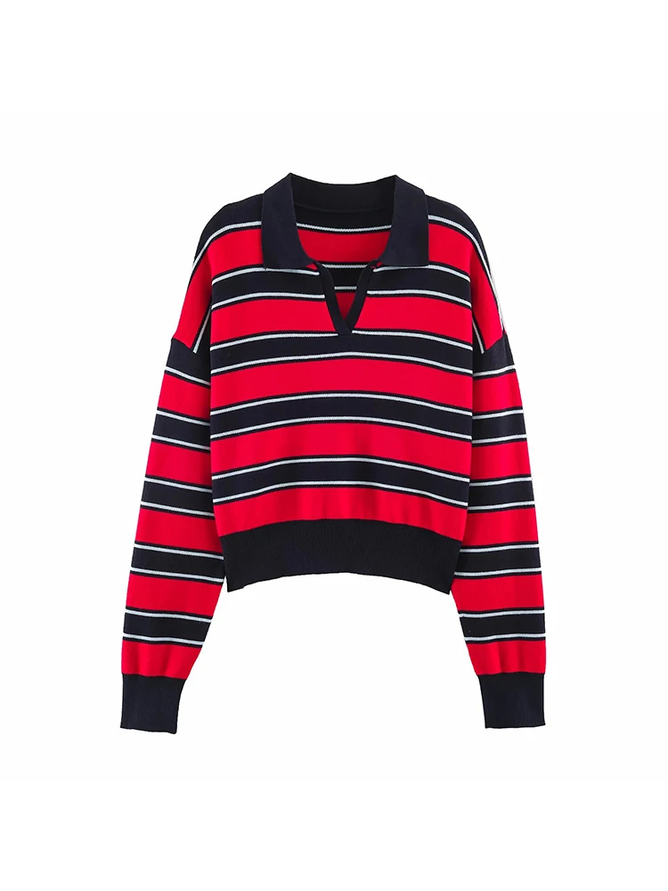 Women Casual Elegant V-Neck Knitted Sweater Women 2026 Fall Trendy Classic High Street Tops Commute Chic Lady Sweater