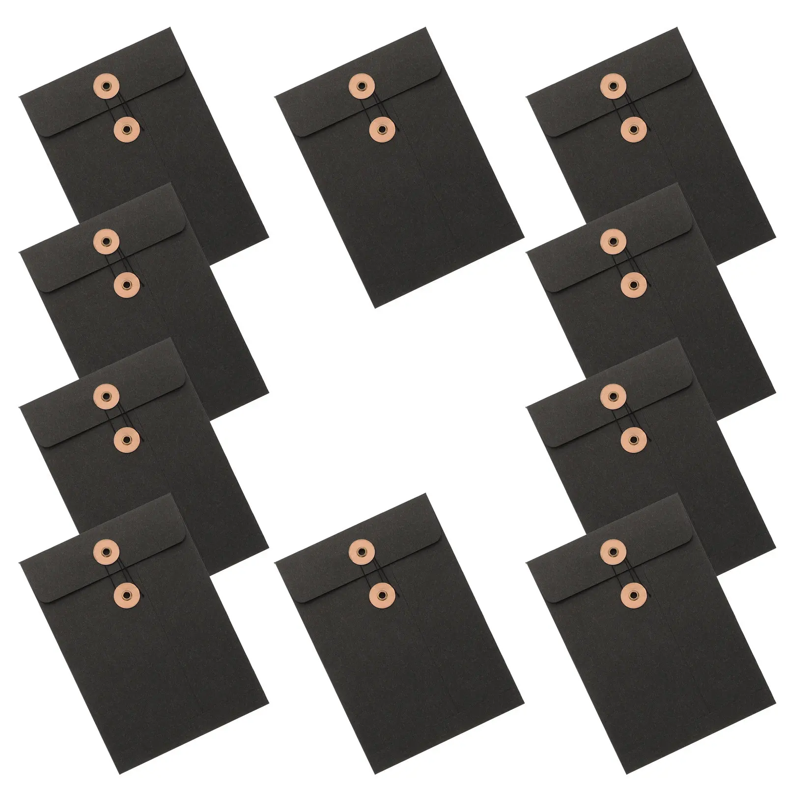 

Набор из 10 компактных папок-конвертов из крафт-бумаги формата А5 с завязками для документов, заметок, чеков и коллекций карточек