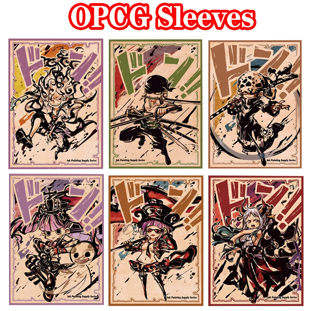 60PCS OPCG Anime Card Sleeves Law Luffy Protector for PTCG 67x92mm Trading Card One Piece Card Sleeves