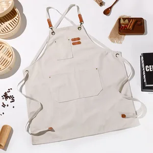 Fashion Canvas Apron House Kitchen Gardening Women's Dress Kitchen Kitchen Restaurant Working Apron 8 Main Sales Uniform Kitchen - №2