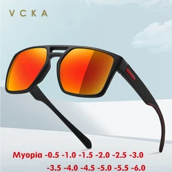 VCKA Square Myopia Sunglasses Men Women Polarization Eyewear Fashion Driving Custom Prescription Glasses UV400 -0.50 to -6.0