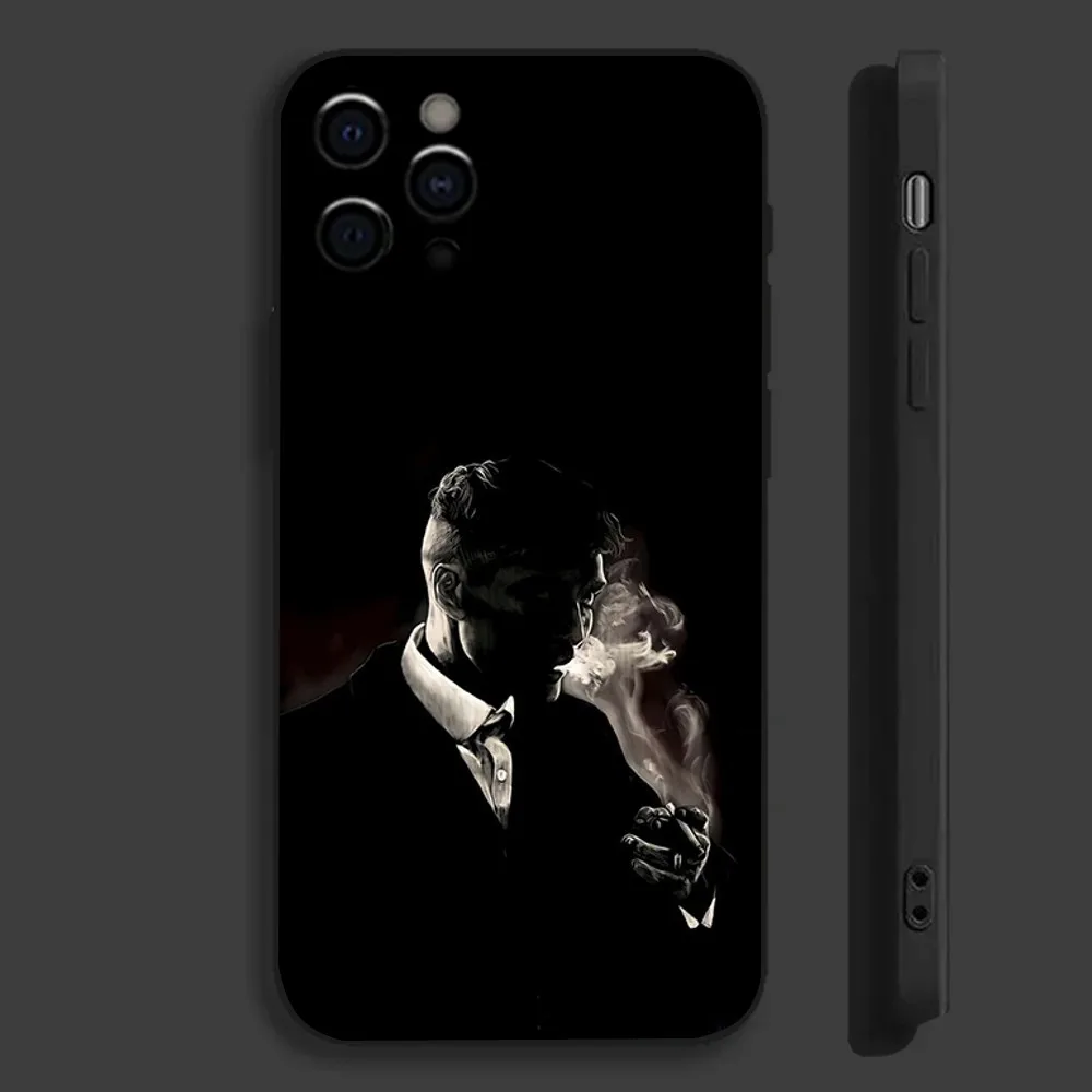 T-Thomas S-Shelby Phone Case For Apple iPhone 15,14,13,12,11,Pro,X,XS,Max,XR,Plus,Mini Soft Black Cover