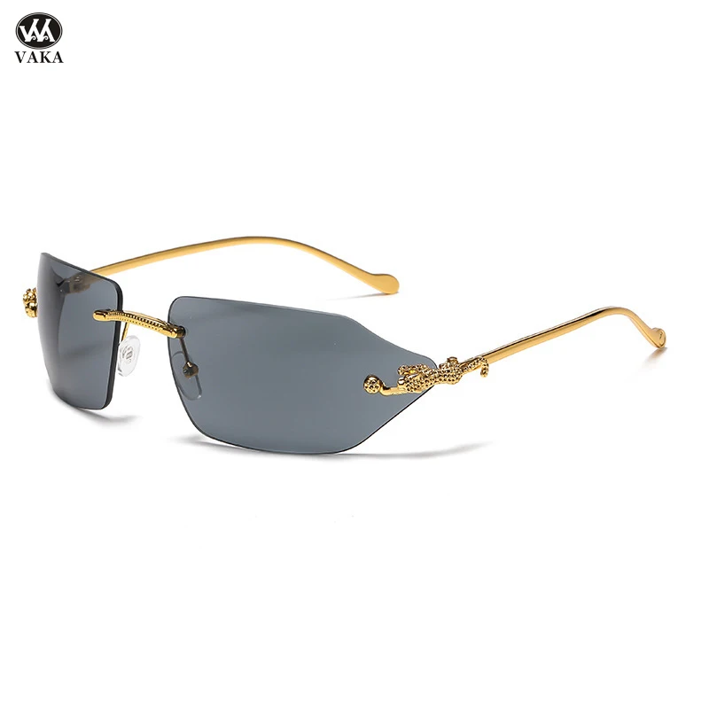 

Unisex Men and Women Rimless Rectangle Vintage Sunglasses Sun Glasses Fashion Frameless Tinted Glasses Shades for Women Men