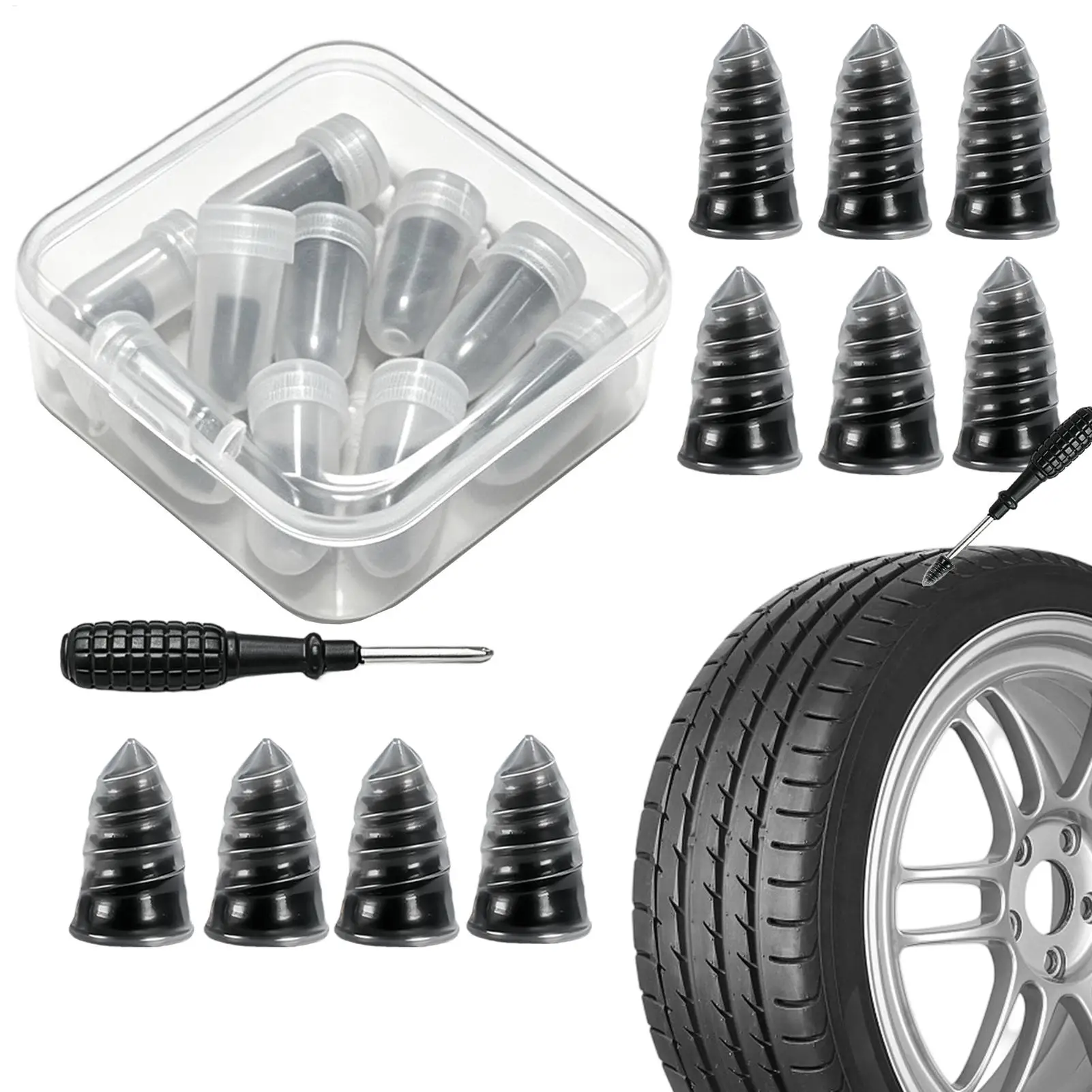 Screw Type Tire Plugs Universal Multi-Size Car Tire Repair Nail Kit Quick Puncture Repair Screw Kit Emergency Fix Tool For Auto