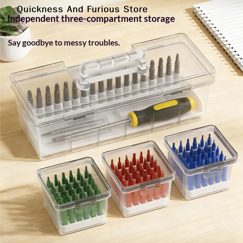 【T】Transparent Plastic Toolbox With Detachable Divider/independent Small Box Screws/small Parts Storage Box Toolbox
