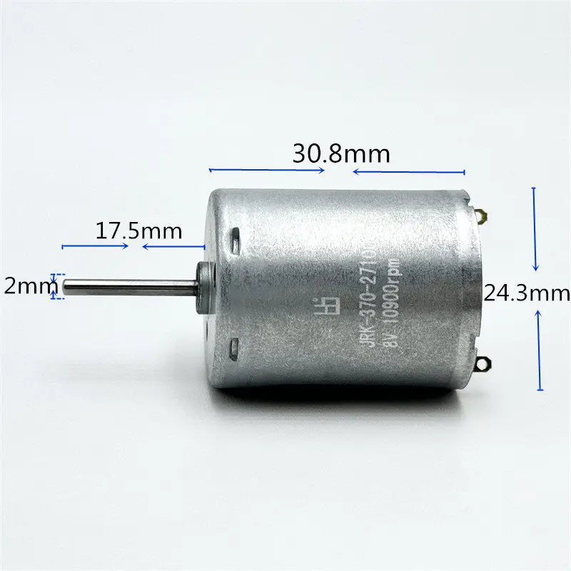 Micro 24mm redondo eixo longo RK-370CA motor DC5V-12V 7.4v 8v 12000rpm escova de carbono de alta velocidade motor elétrico hobby brinquedo carro barco
