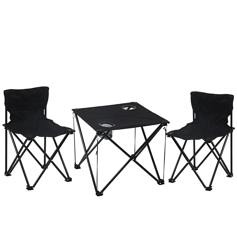 Portable Outdoor Folding Table Set Carbon Steel Picnic Camping Table and Chair Camping and Stadium UseDurable Outdoor Furniture