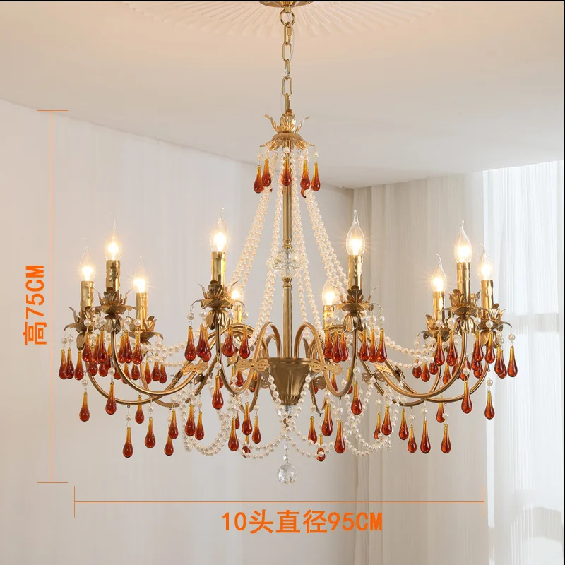 

Modern crystal chandelier, French style living room, drip lamp, dining room, minimalist pearl bedroom, grand villa, American sty