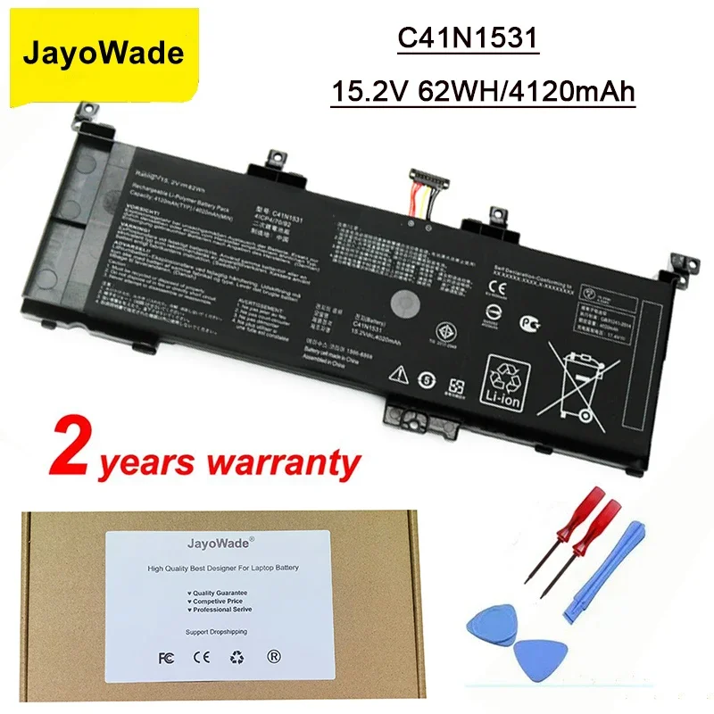 Newest C41N1531 Battery For Asus ROG Strix GL502VSK GL502VS GL502VY GL502VY-DS71 GL502VY-DS74 GL502VS-1A RDG 15.2V 62Wh C41N1531