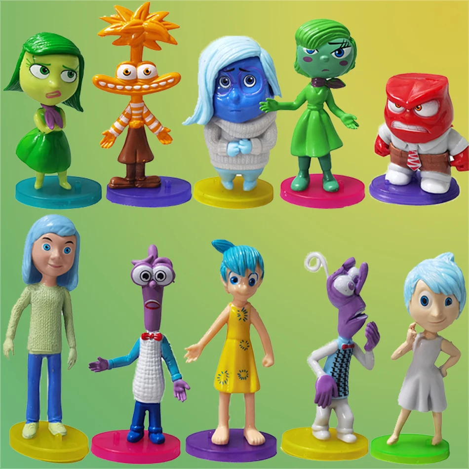 5-10pcs Disney Inside Out Kids Toy Figure Sadness Joy Anger Action Doll Toy Cake Decorative  Desk Ornament Kid Birthday Gift