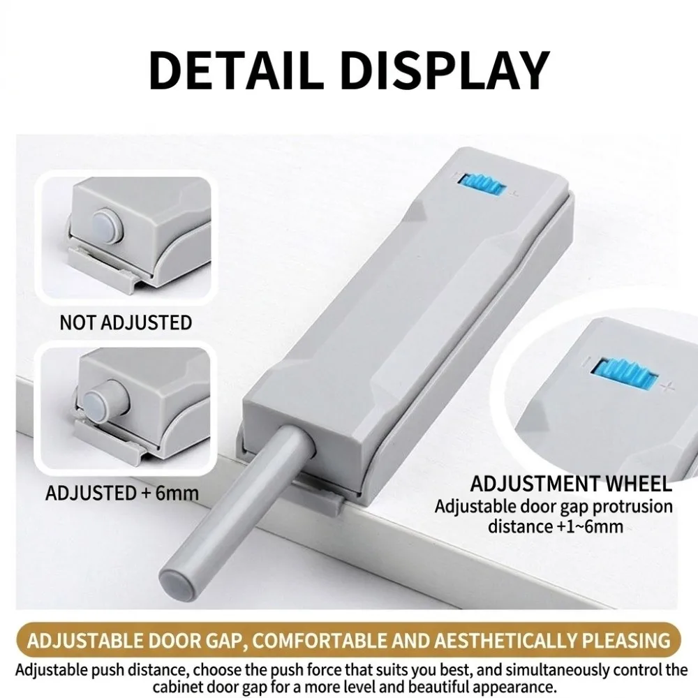 Plastic Push to Open Door Catcher Press to Open Self Rebounding Cabinet Door Latch Buffer Damper Heavy Duty Press Type Switch