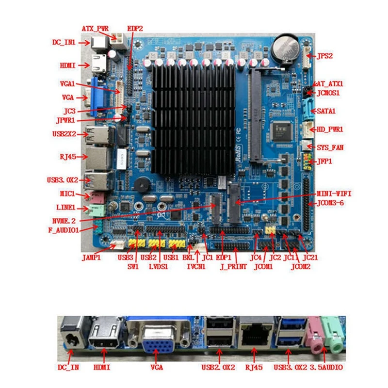 미니 ITX 산업용 마더보드, 11 세대 셀러론 N5105 쿼드 코어 4 스레드 프로세서, SATA3.0 지지대, 16GB RAM