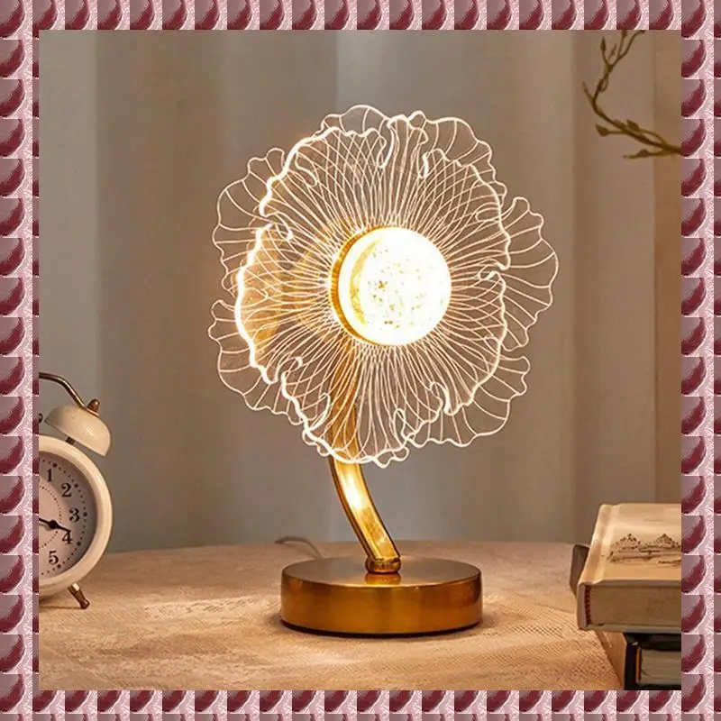 

A95G Creative Acrylic Sunflower Table Lamp Led Bedroom Atmosphere Decorative USB Bedside Lamp