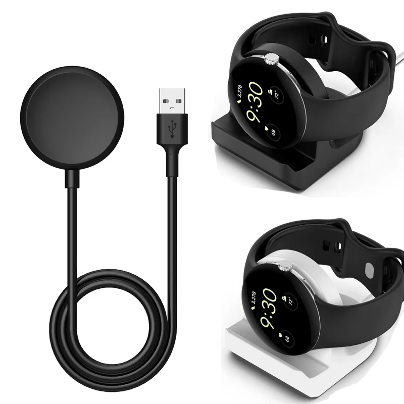 Type C Smartwatch Dock Charger Adapter Magnetic USB Charging Cable Base Cord Wire for Google Pixel Watch Smart Watch Accessories