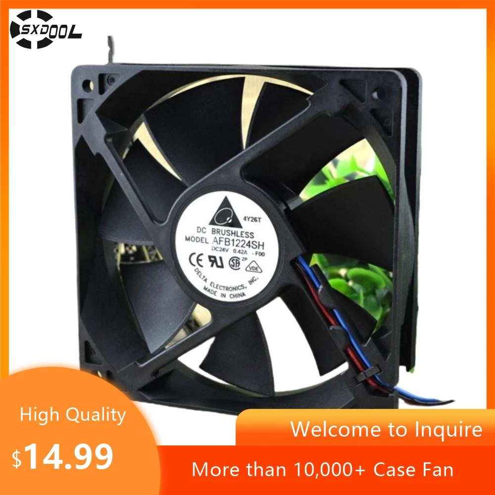 for Delta AFB1224SH 12025 120mm 12cm DC 24V 0.42A 12CM Industrial Converter Cooling Fan, High-Performance Airflow