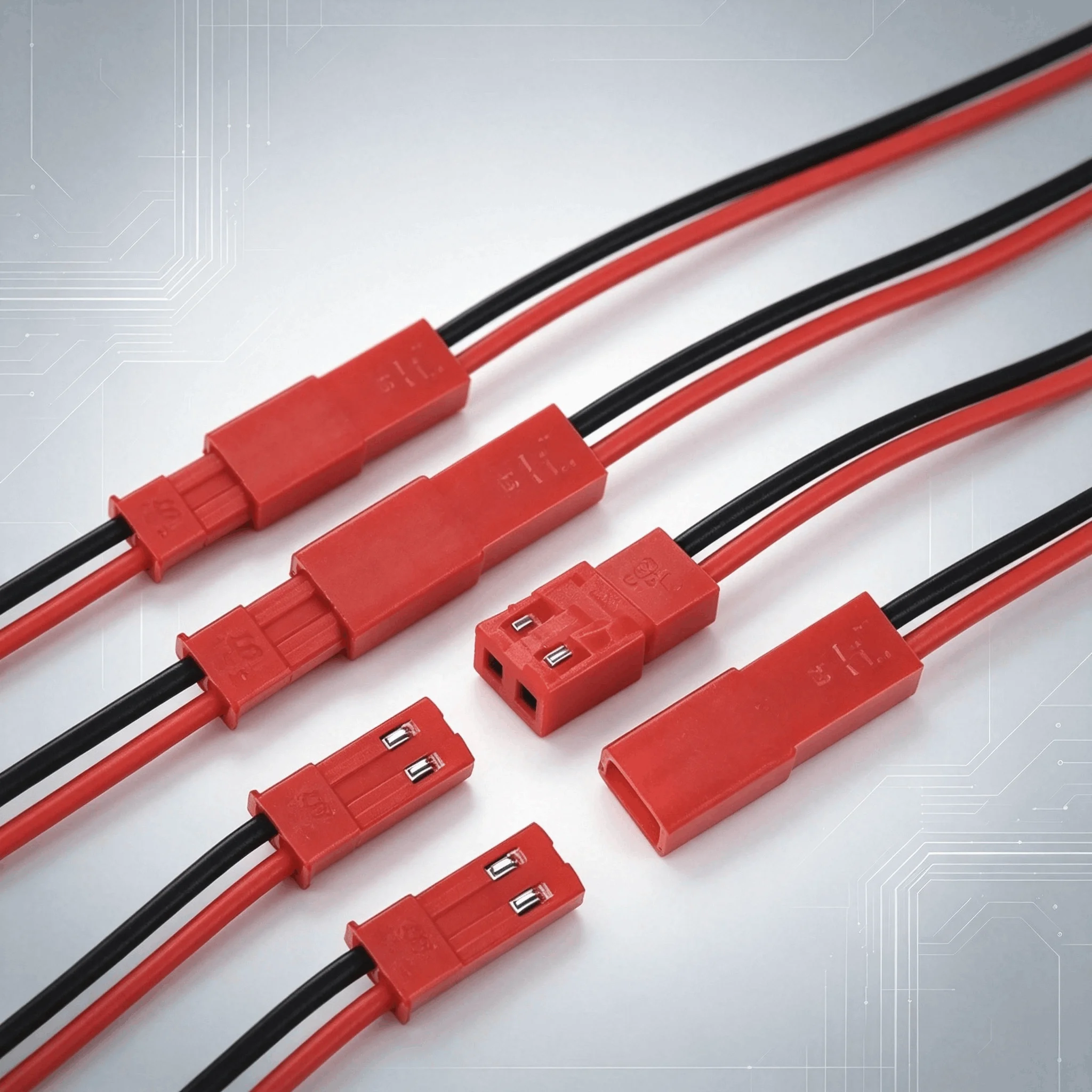 20pcs  Male&Female Connector JST Plug Cable  DIY 2 Pin Connectors Terminals