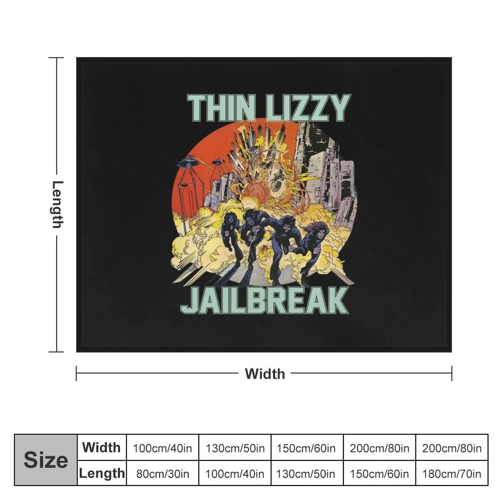 Thin Lizzy Jailbreak Explosion Vintage Gift For Fans, Gift For Men and Women, Gift Halloween Day, Thanksgivin Throw Blanket