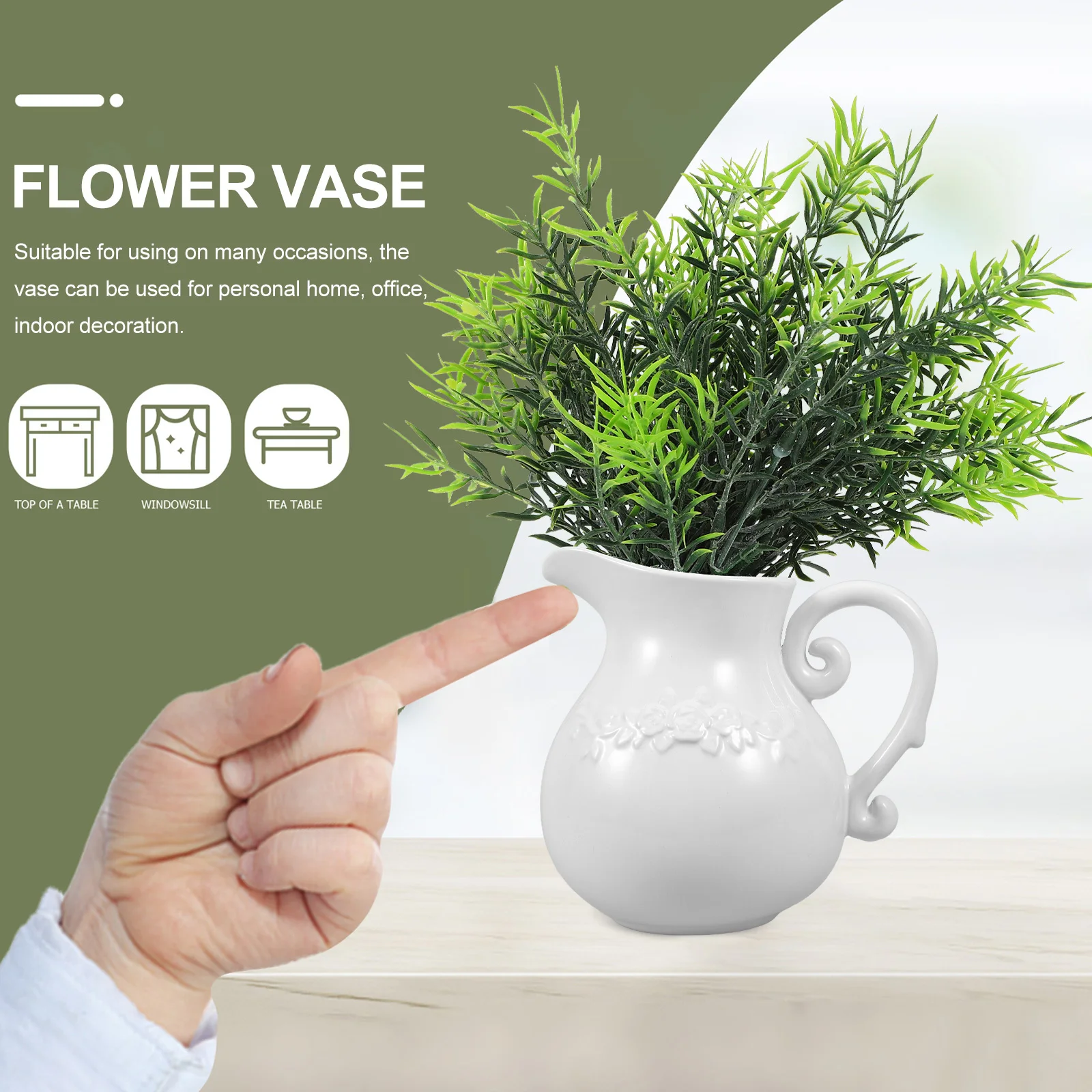 

1 Piece Retro European Style Ceramic Pitcher Vase Creative Flower Arrangement Decorative Vase for Home Office Indoor Decoration