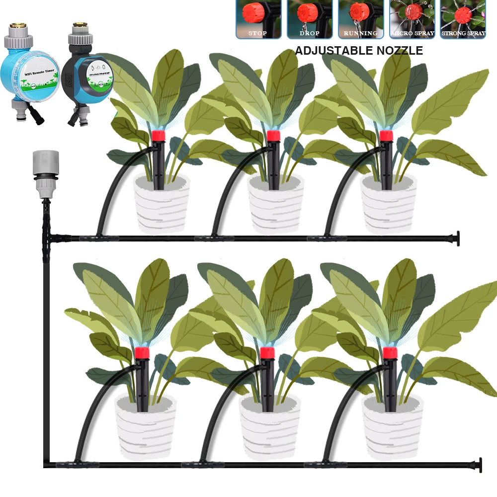 5-50m Tuya inteligentny System podlewanie ogrodu automatyczny kompatybilny z Wifi Timer regulowany 13cm kroplownik nawadniania dla doniczki do roślin
