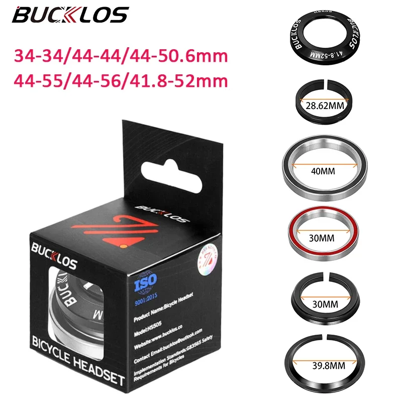 

BUCKLOS Bike Headset Bearing 1-1/8'' MTB Road Bicycle Headset for Straight Tapered Frame Double Sealed Bearing Bike Headset Part