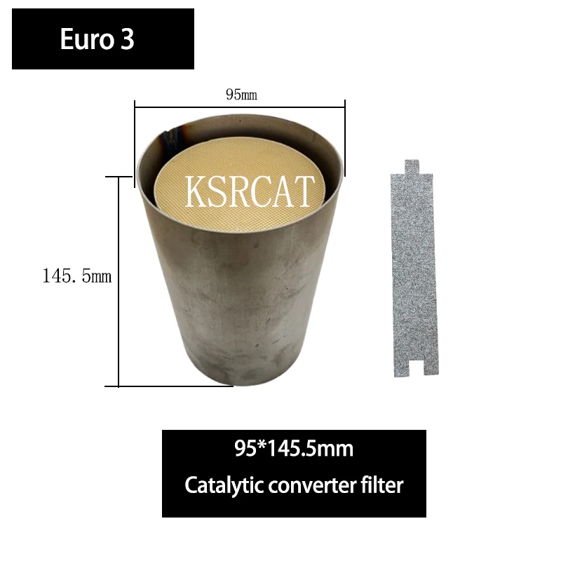 

Euro 3 Ceramic honeycomb Catalyst with Metallic housing 95*145.5mm CAT catalytic converter filter Exhaust Gas cleaning