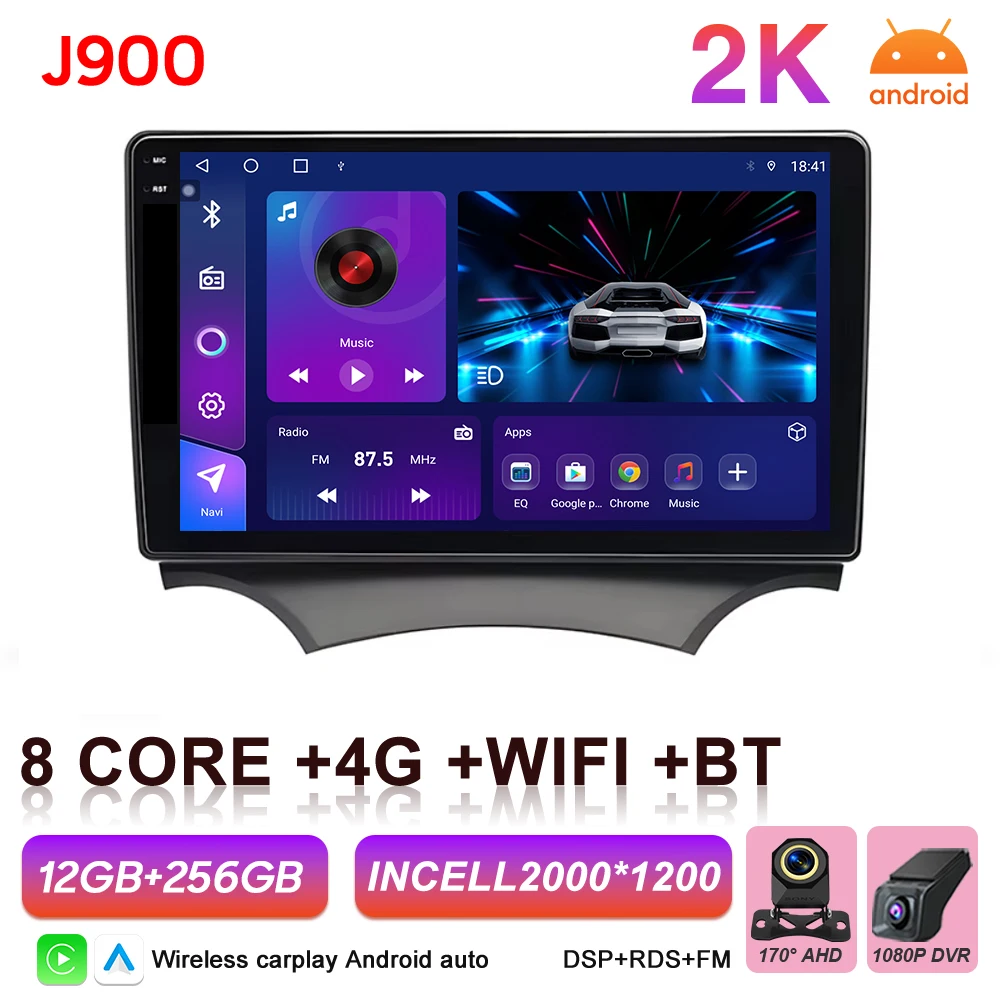 Android 16 Auto autoradio voor Ford Ka 2008 2009 2010 2011 2012 2013 2014 Carplay multimediaspeler stereo GPS head unit DSP BT