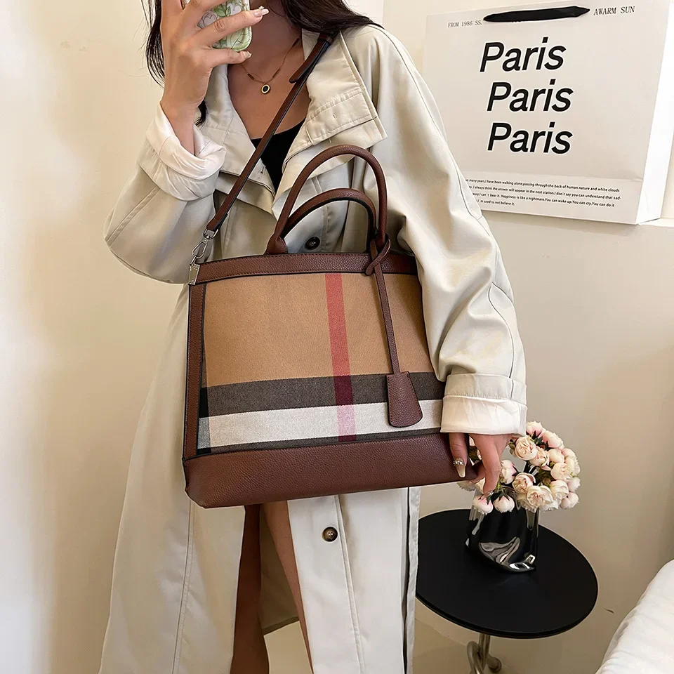 Retro-splicing-tas voor dames uit 2025 - Designer - Stijl, veelzijdige handtas met textuur