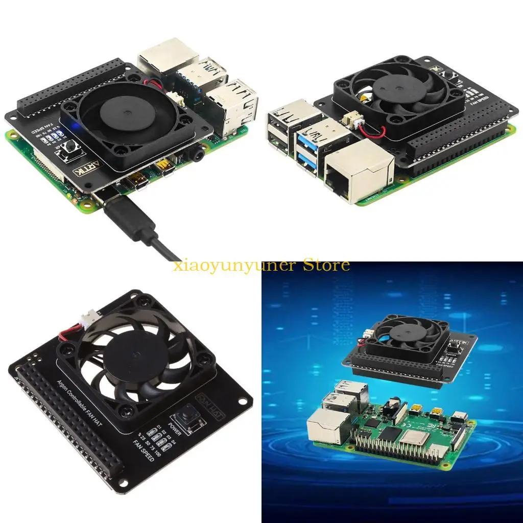 

P9JB 2,56x2,25 -дюймовый шляпа RGB Охлаждающая шляпа с вентилятором для 3B+/3B