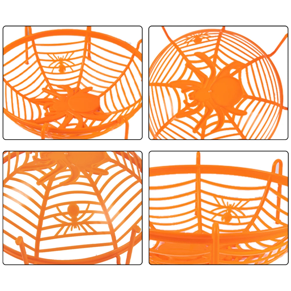 1/3 قطعة هالوين الأسود العنكبوت ويب السلطانية أطباق فاكهه خدعة أو علاج الحلوى البسكويت سلة الاطفال هدايا زينة حفلات الهالوين