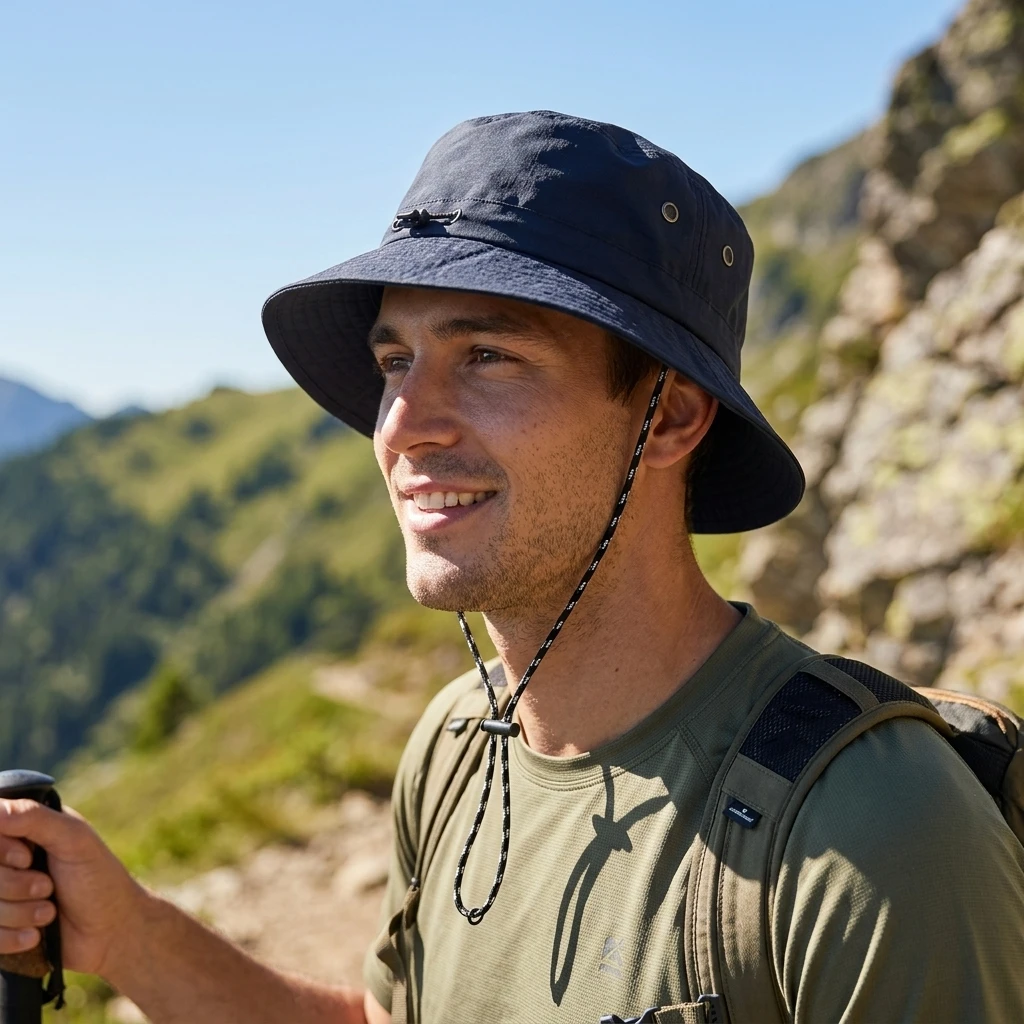 Bucket Hat Nylon Waterproof Sun Hat Quick-Dry Foldable UV Protection for Hiking Travel Camping Durable Lightweight Gear