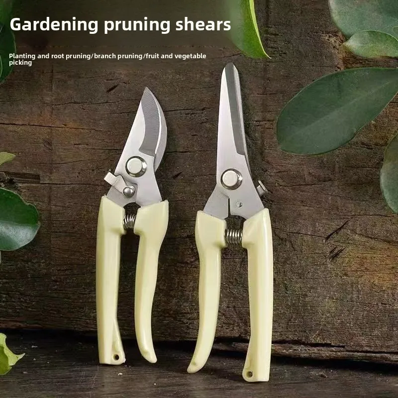 Garden Pruning Shears 3Cr13 Stainless Steel Bypass Hand Pruner Spring Loaded Safety Lock for Flowers Branches Home Gardening