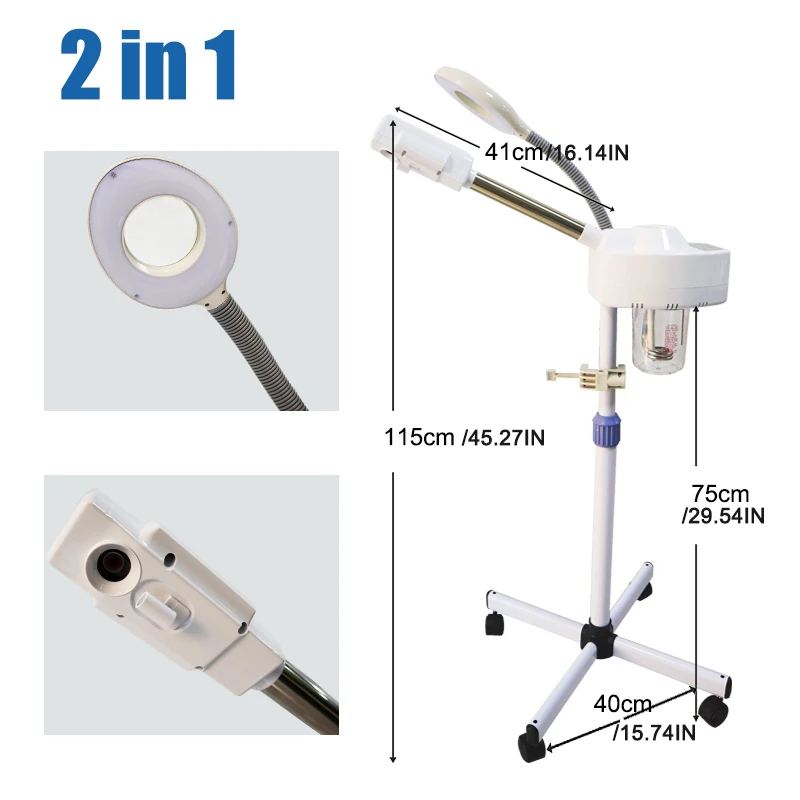 

Professional Ozone Vapor 2 in 1 Facial Sprayer Face Steamer With Magnification Lamp Beauty Skin Care Improve Skin Pores Clean
