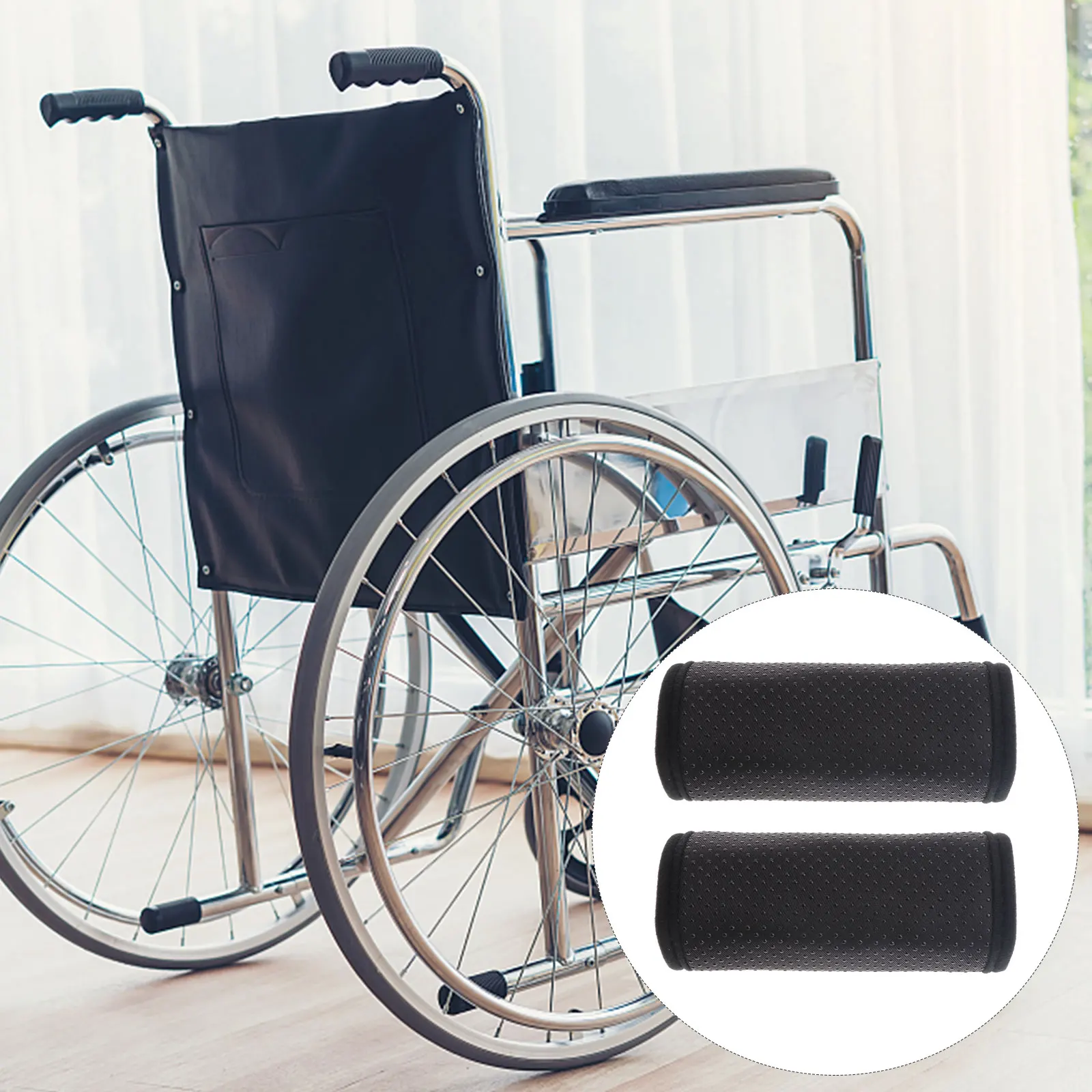 

1 Pair Breathable Anti-Slip Wheelchair Walker Handle Cushion Ergonomic Comfort Grip Cover Pads For Home Office Non-Slip