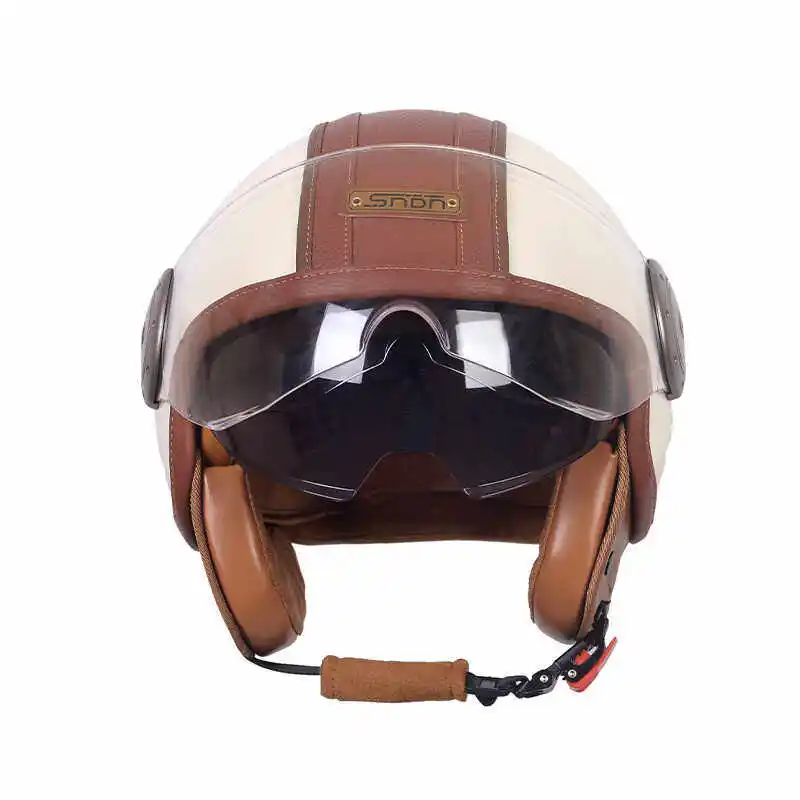 3C Certified Unisex Motorcycle Helmet Double Lens Removable Liner Ear Protection Four Seasons Use
