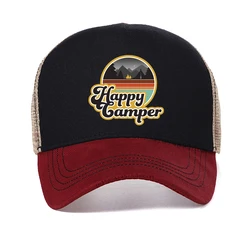 Camper Happy Camp Cap Camp Summer Camp Camping Trucker Cap Green Hiking Outdoor Sport Hat Cap Cool Mesh Cap Men Women