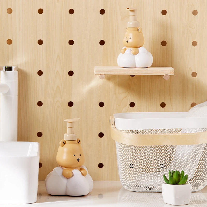Cartoon Cloud Bear Foaming Soap Dispenser Bathroom Hand Sanitizer Shampoo Shower Gel Refillable Pump Bottle Making Foam Containe view 4