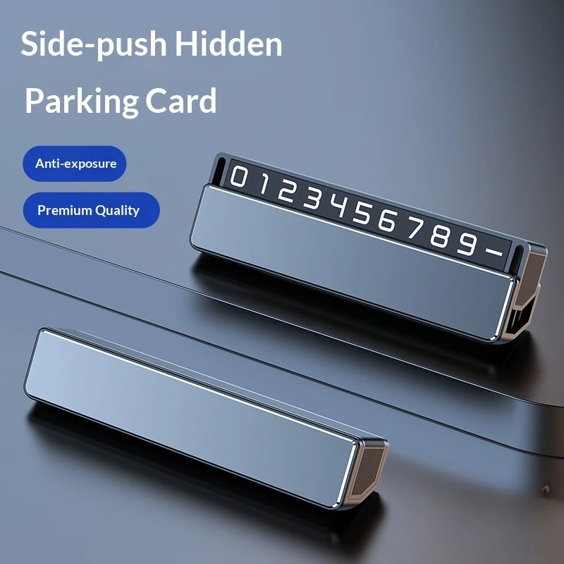 Personal Temporary Parking Sign - Metallic Design Simple and Elegant Hidden Car Moving Device Vehicle Phone Number for Parking