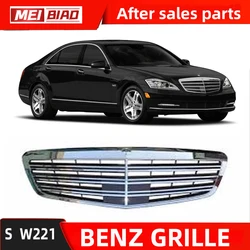 For Mercedes Benz W221 S Class Grille 2006-2013 OEM 2218800683 Silvery Front Bumper Middle Net After Market Part Replace