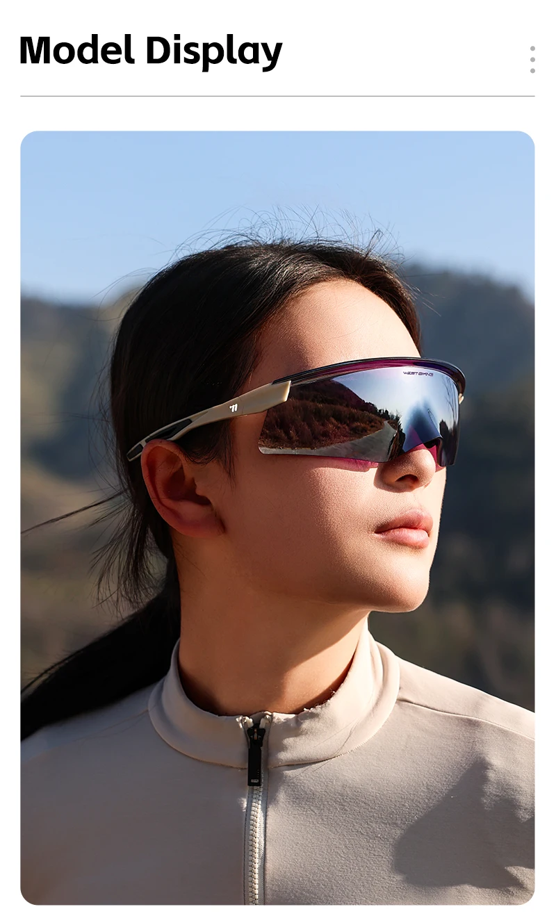 WEST BIKING Aero Beak Fahrradbrille HD-Beschichtung TR90-Rahmen Winddichte Fahrradsonnenbrille UV400-Schutz für Rennrad MTB Laufen – Detail 21