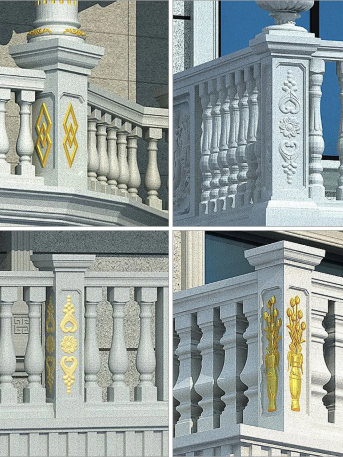 

Cement railing corner mold spacer column balcony guardrail four-way column square pier large Roman column pier tem