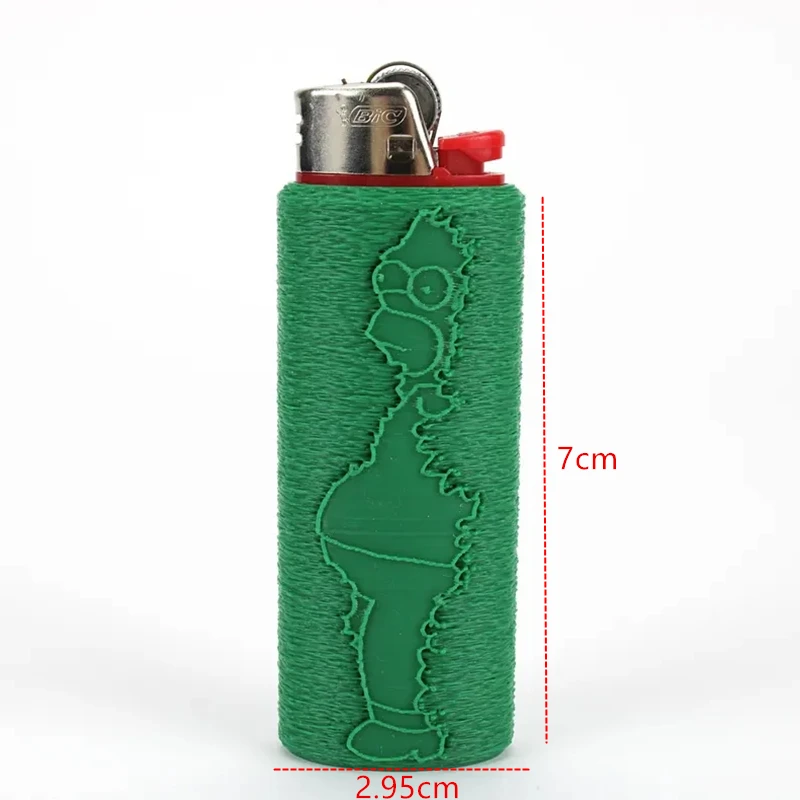 Fashionable kawaii Homer Simpson Lighter Case Cover Holder For BIC Standard Size Lighters Sleeve Type J6