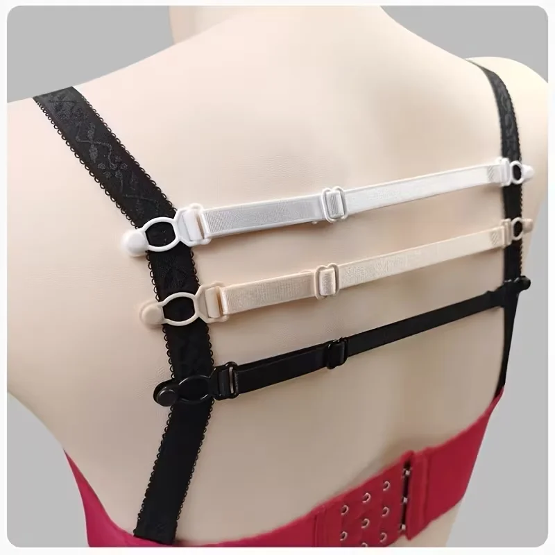 3Pcs Invisible Anti-slip Bra Strap Clips, Comfort Adjustable Shoulder Strap Buckles, Women's Lingerie Accessories