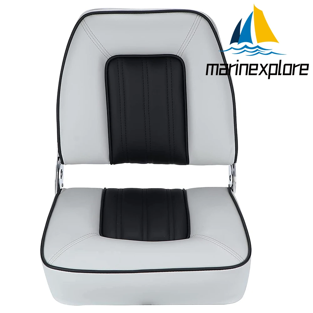 

Boat Seat Chair model with Ergonomic Design Folding UV Anti-corrosion Leather Boat Chair Contoured Back Fishing Boat Accessories