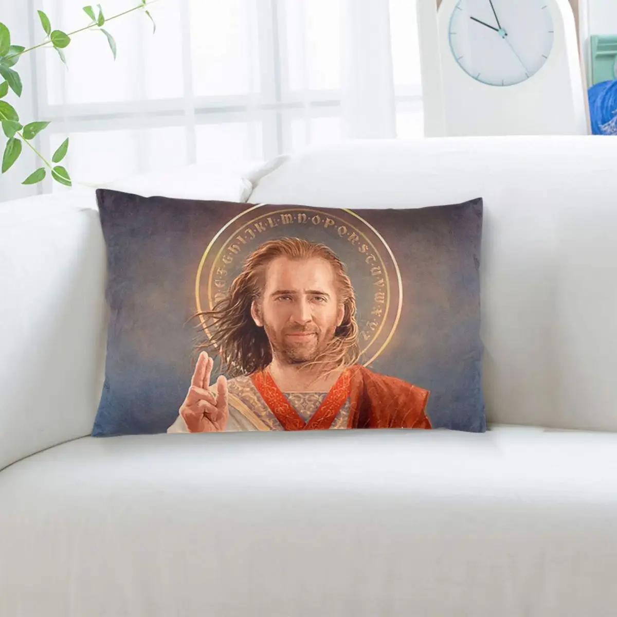 Nicolas Cage, Saint Nicolas Of Cage Rectangle Pillowcase Cushion Cover Decor Bedroom Bed Home Comfort Throw Pillow