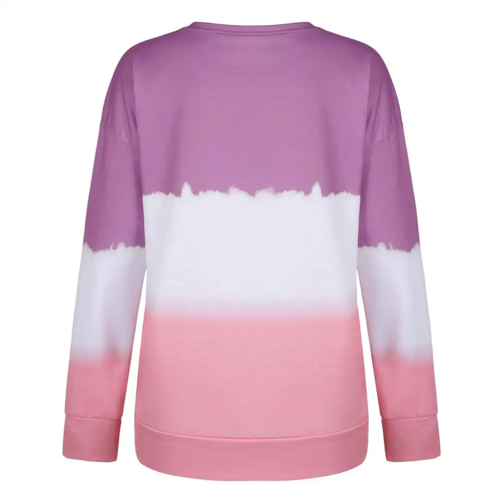 

Gradient T-shirt Women's Summer Outdoor Fashion Round Neck LongSleeve Tops Gradient Trendy Style OverSize Loose Women Clothing